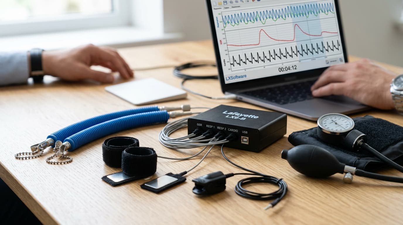 Certified computerized polygraph equipment and biometric sensors included in professional test cost