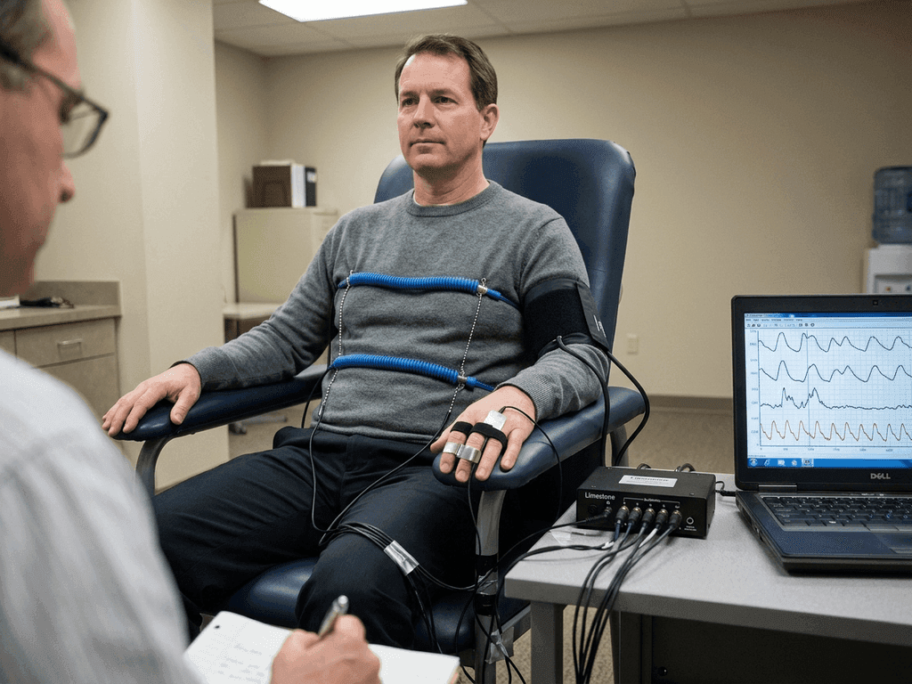Certified Polygraph Test Edmonton - Multi-Channel Sensor Setup Multi-channel biometric sensors used for certified polygraph test edmonton